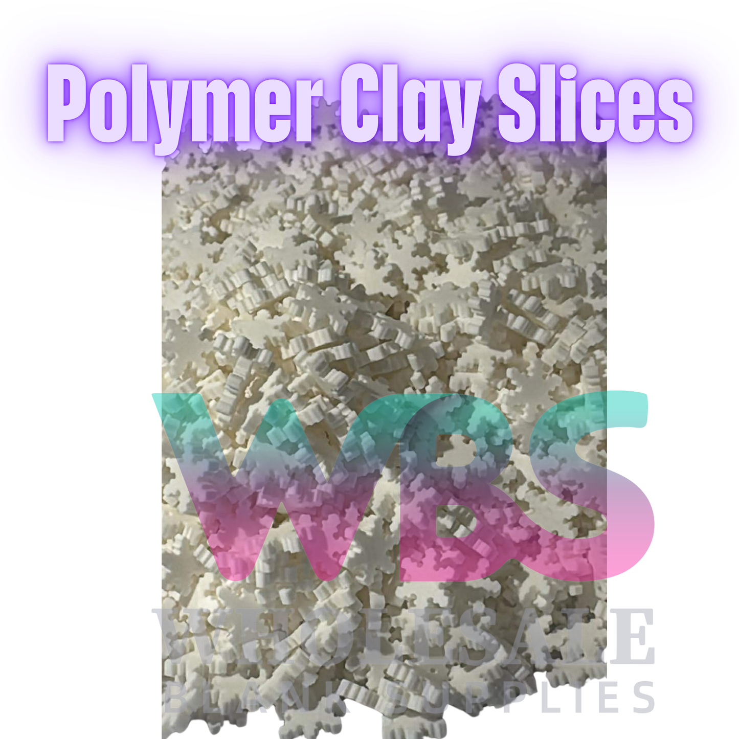 Polymer Clay Slices – 50gm Bag 🍭✨ White Snow Flake Christmas
