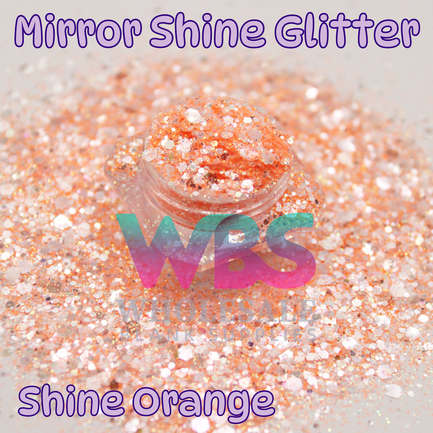 Mirror Shine Orange Glitter | 50gm
