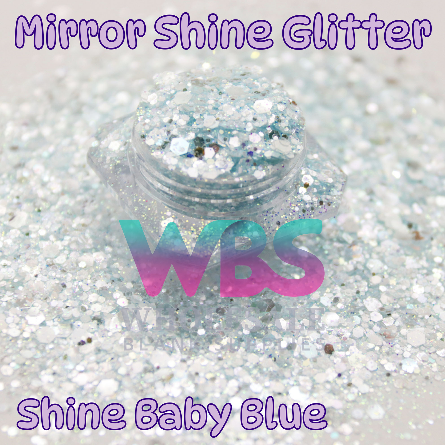 Mirror Shine Baby Blue Glitter | 50gm