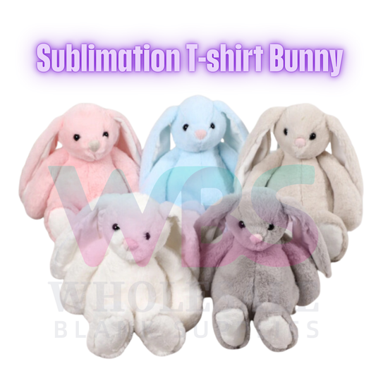 🐰 Sublimation Bunny Plush with Removable T-Shirt – 30cm