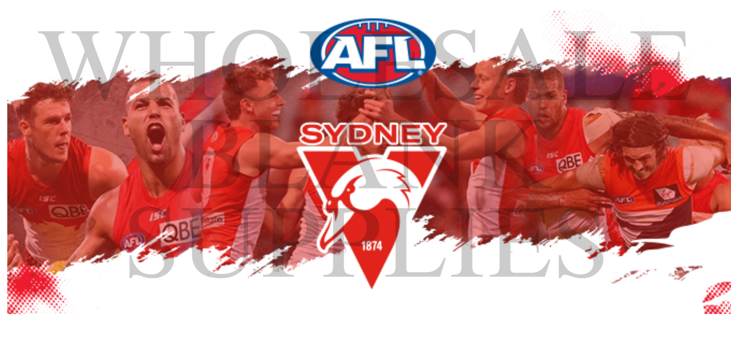 16oz UV DTF Libbey Wrap AFL Sydney Swans sports #441