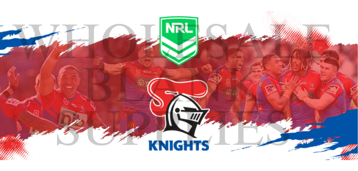16oz UV DTF Libbey Wrap NRL Newcastle Knights sports #463