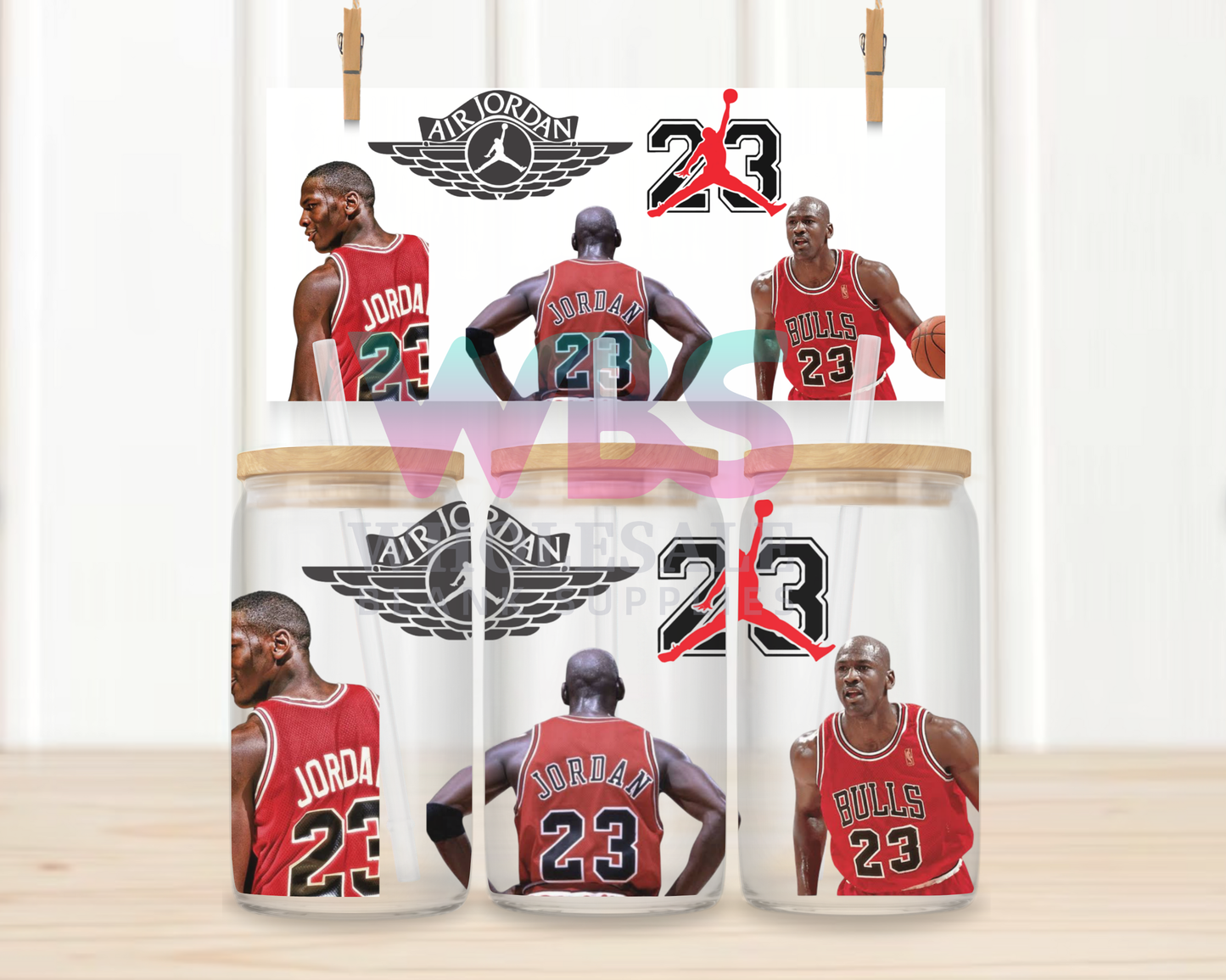 16oz UV DTF Libbey Wrap - Michael Jordan Sports Basketball KIDS #W38