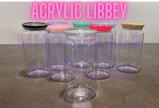 💧 ACRYLIC 16oz Clear Libbey Cup ✨