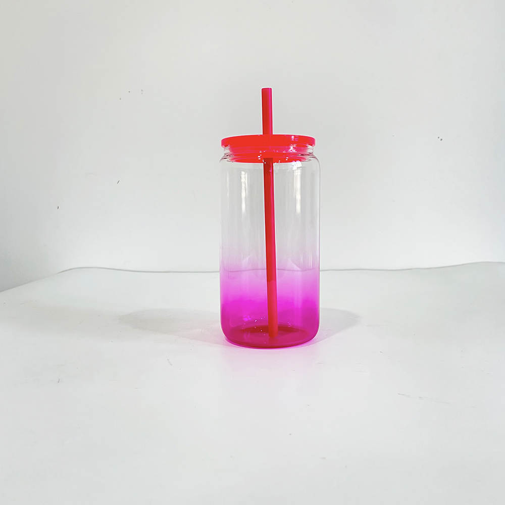 BULK BUYS | 6/12 pack | 16oz Ombre Glass Libbey | Colour Lid | Colour Straw