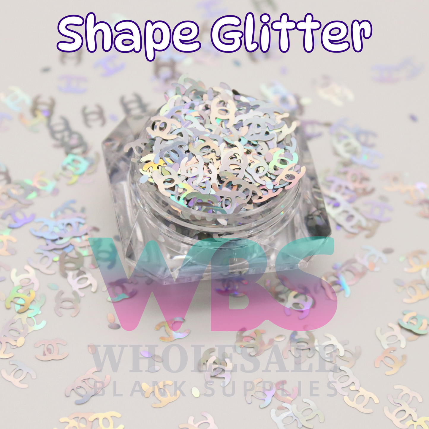 Shapes Glitter | Silver Holographic Designer Chanel
