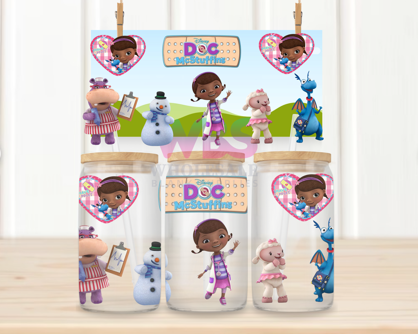 16oz UV DTF Libbey Wrap - Doc Mc Stuffin KIDS #W27