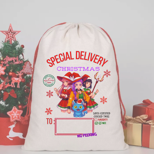 KPOP DEMON HUNTERS HUNTRIX 21 SANTA SACK DTF  – SPECIAL DELIVERY DTF Print  🎅💌 pre order