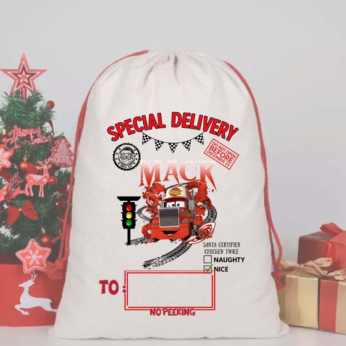 MACK TRUCK  SANTA SACK DTF  – SPECIAL DELIVERY DTF Print  🎅💌 pre order