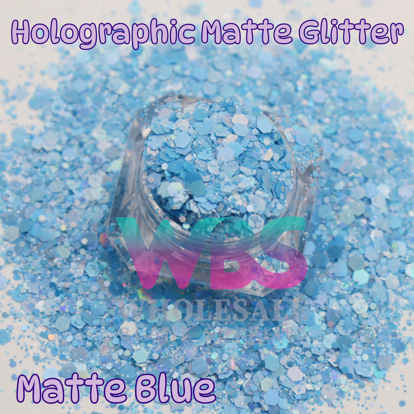 Holographic Matte Blue Chunky Glitter | 50gm