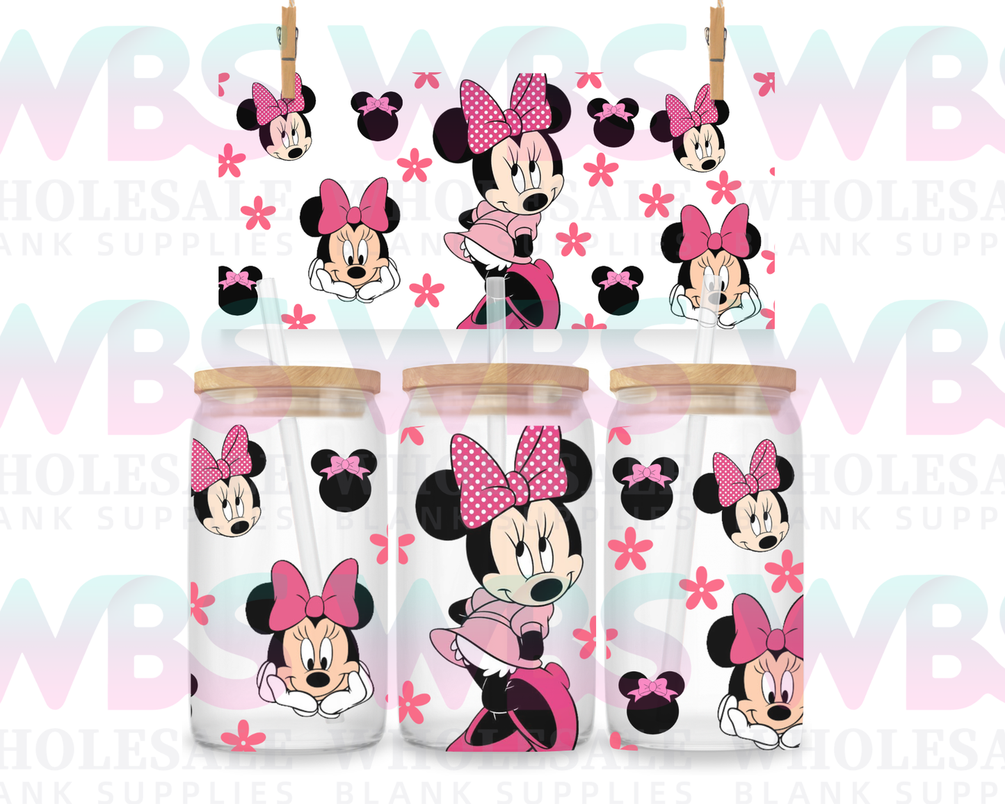16oz UV DTF Libbey Wrap minnie mouse #482