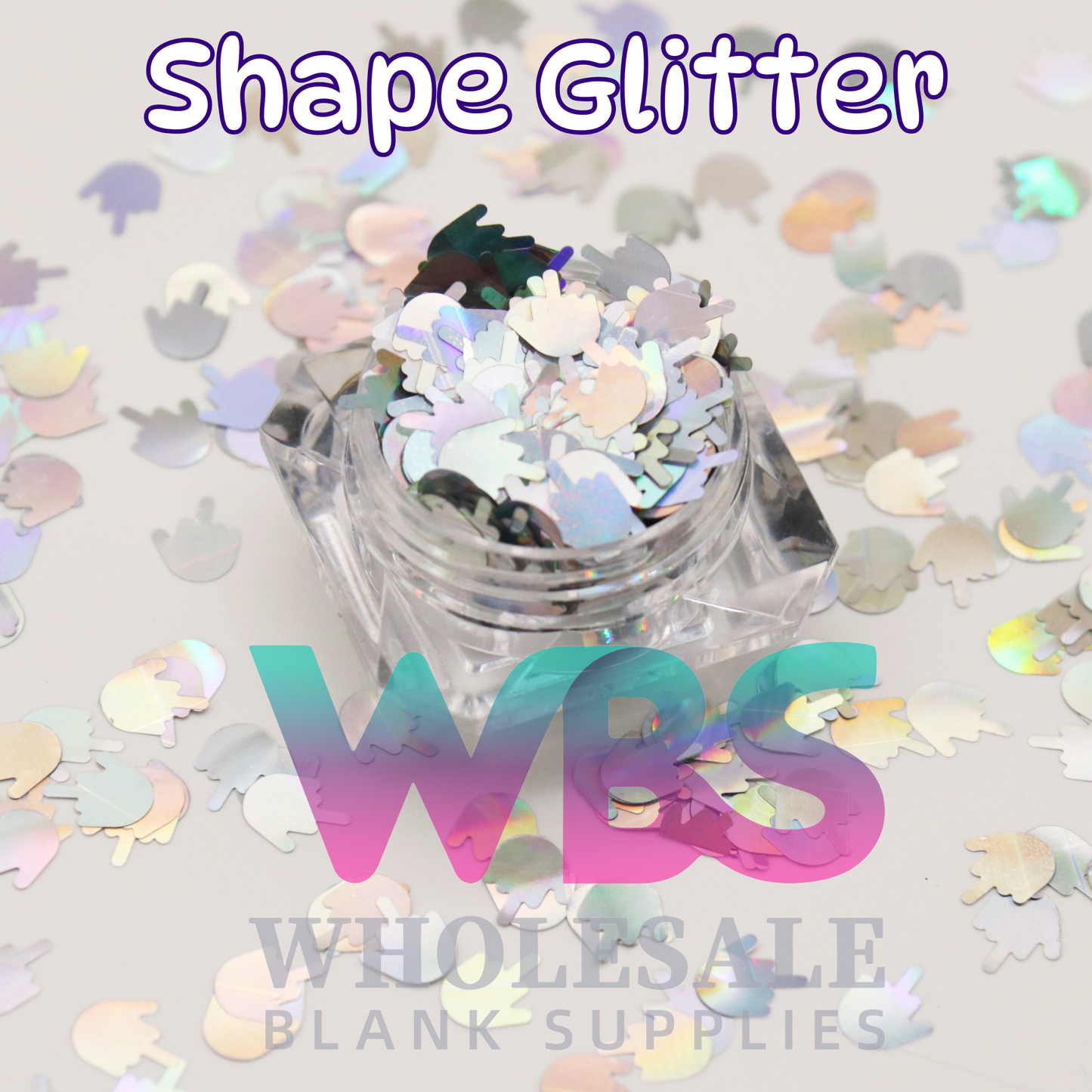 Shapes Glitter | Holographic Rude Finger The Bird