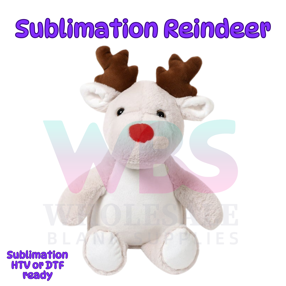 🦌 Sublimation Reindeer Plush – 30cm
