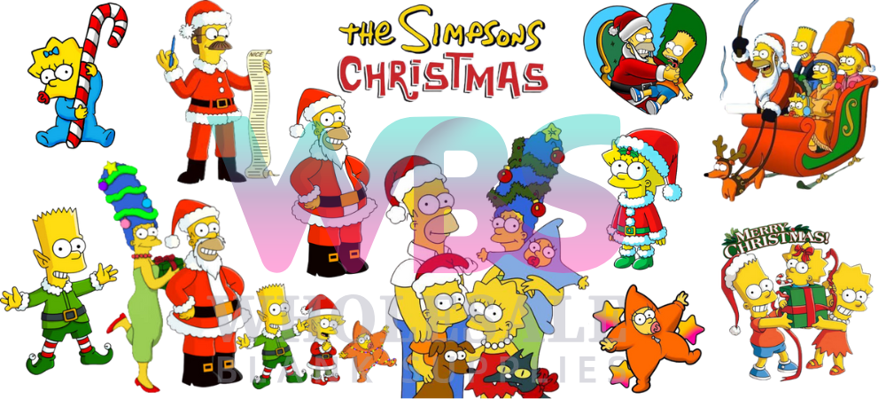 16oz UV DTF Libbey Wrap Christmas THE SIMPSONS #W8