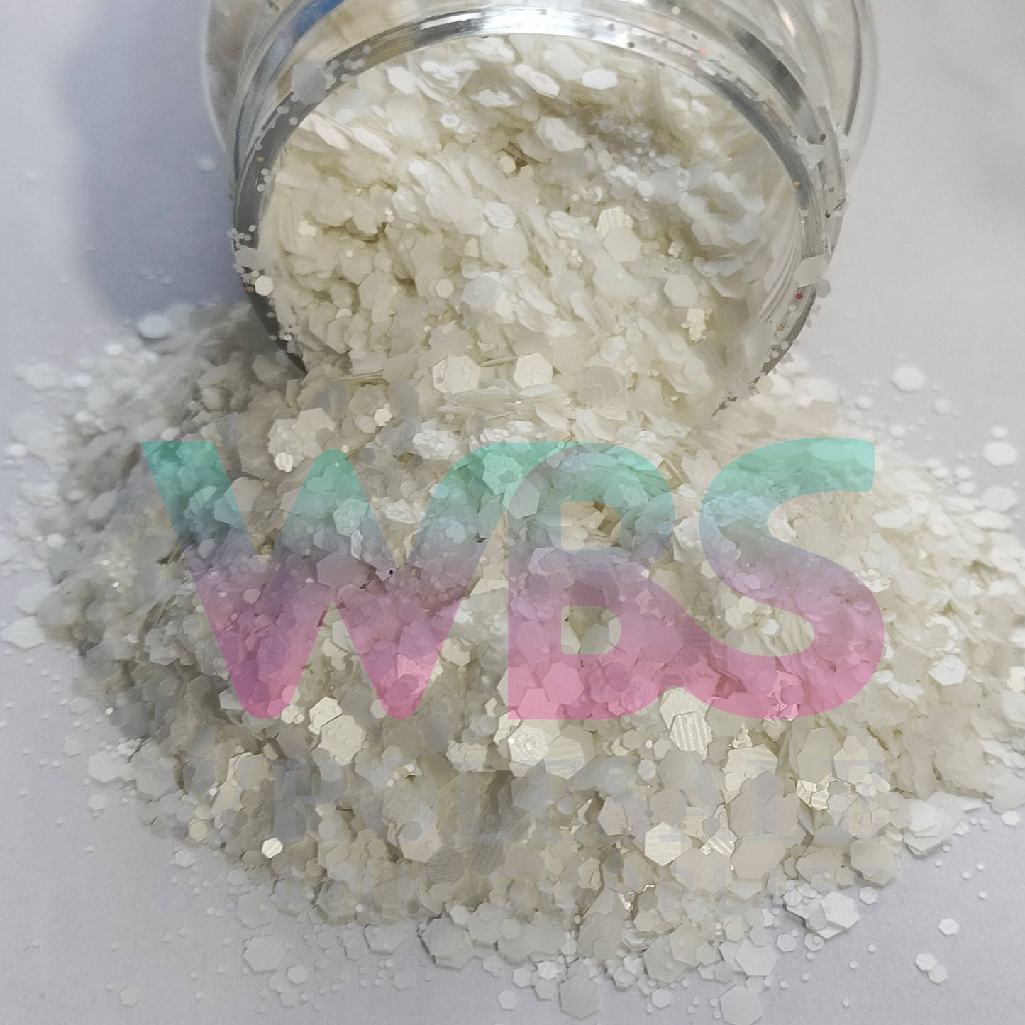 🤍 WHITE DREAMS | Chunky Matte Glitter Pouch – 250gm 🤍