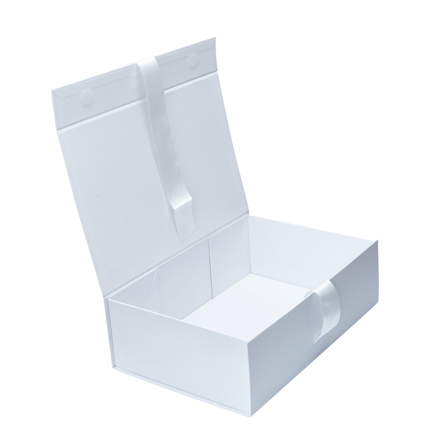White Satin Ribbon XL Magnetic Rigid Gift Box