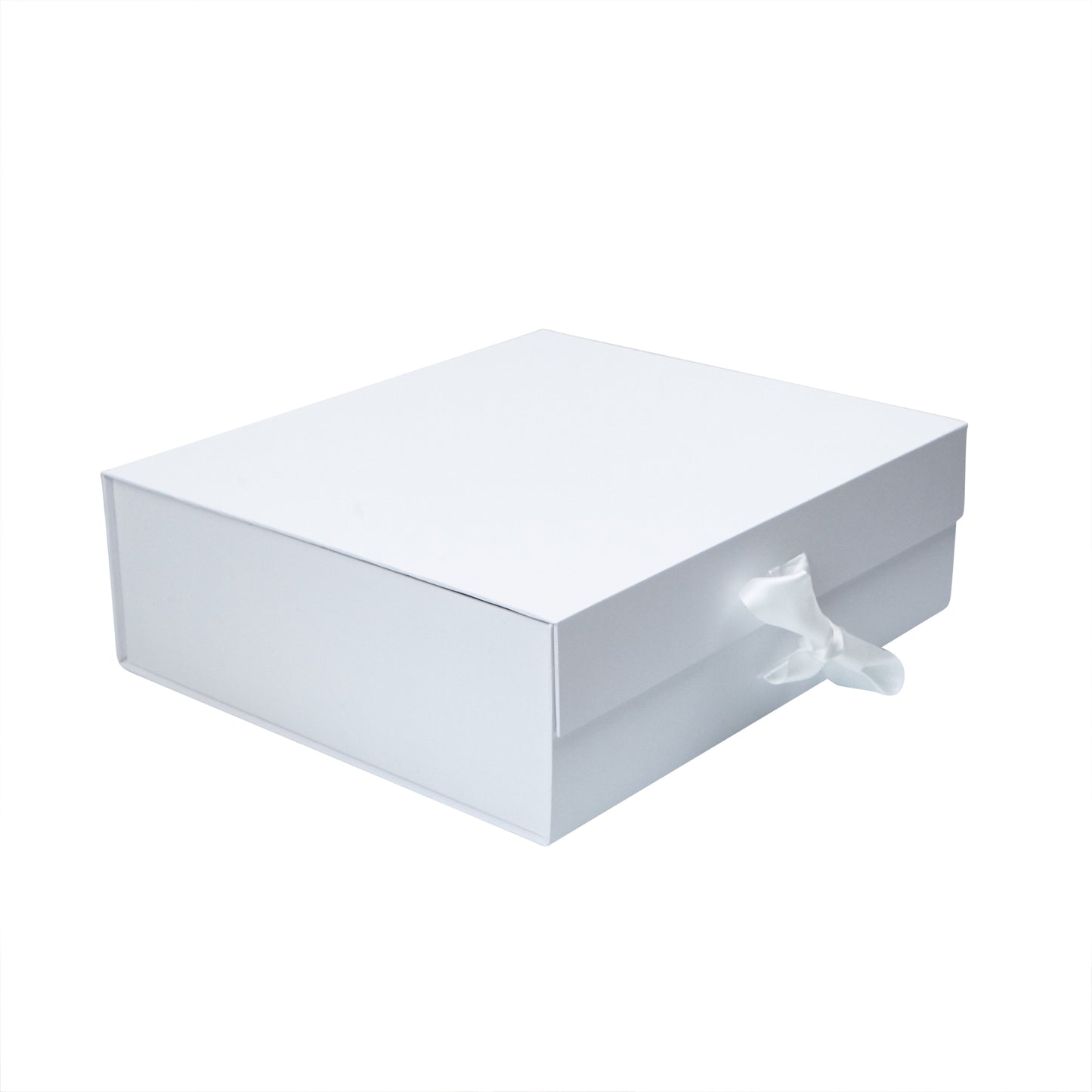 White Satin Ribbon XL Magnetic Rigid Gift Box
