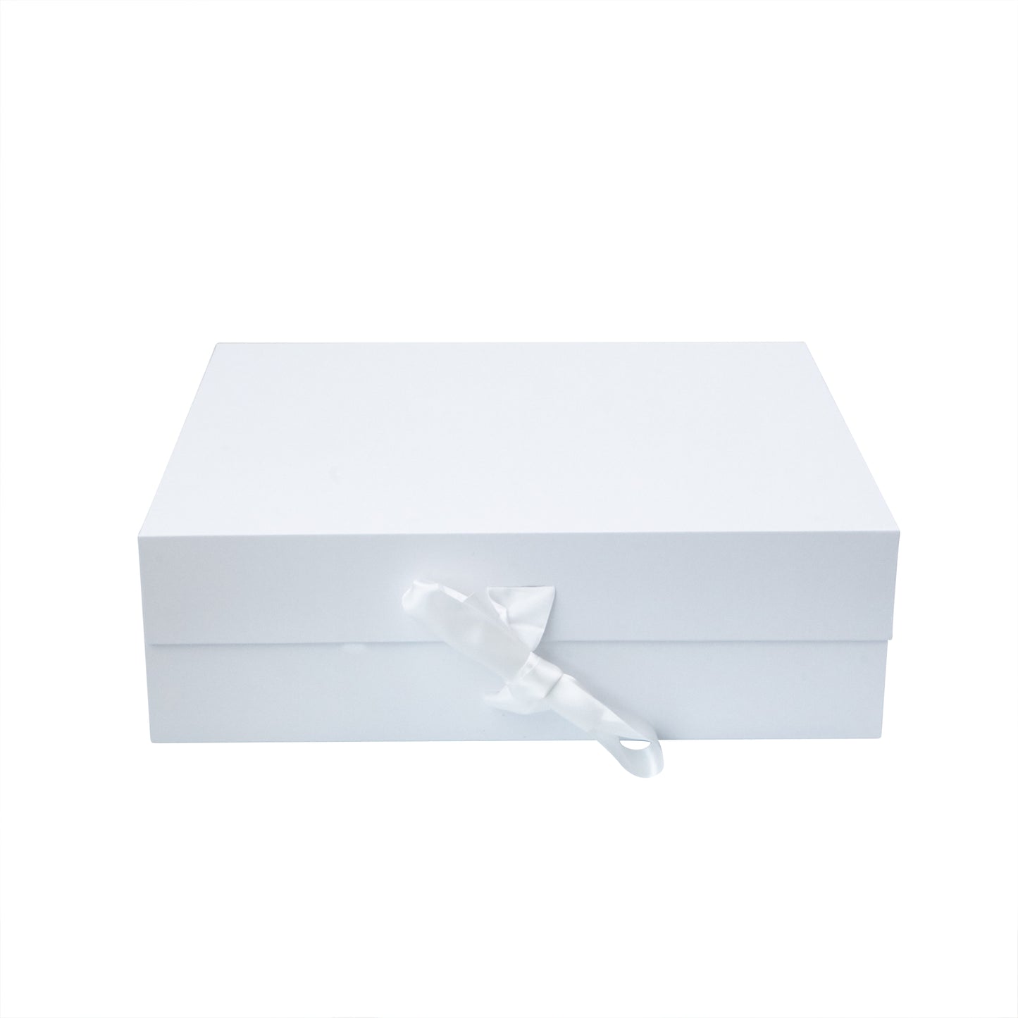 White Satin Ribbon XL Magnetic Rigid Gift Box