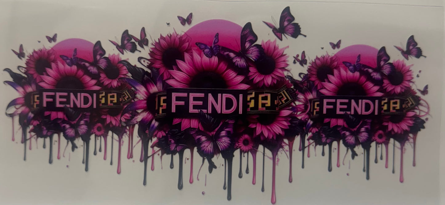 16oz UV DTF Libbey Wrap Designer drip Fendi W152