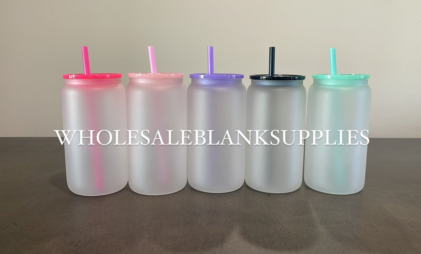 16 oz frosted cup colour lid and straw blanks 