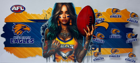 16oz UV DTF Libbey Wrap AFL west coast eagles #716