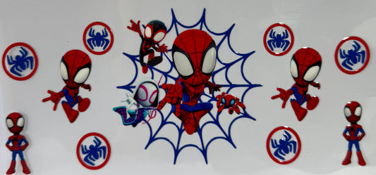 16oz UV DTF Libbey Wrap spider man red & blue #a70