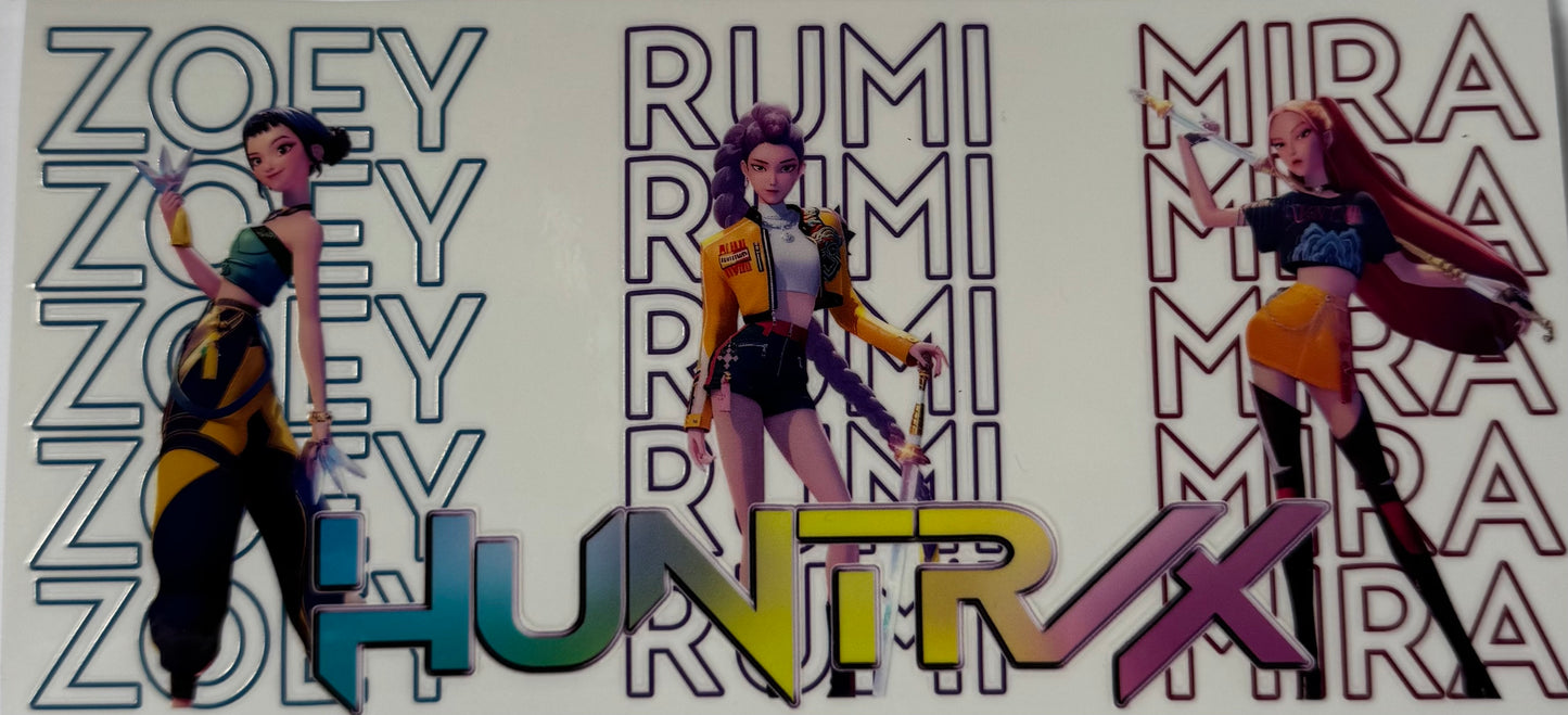 16oz UV DTF Libbey Wrap K-pop Kpop Demon Hunters Huntrix Writing #W190