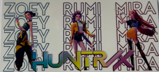 16oz UV DTF Libbey Wrap K-pop Kpop Demon Hunters Huntrix Writing #W190