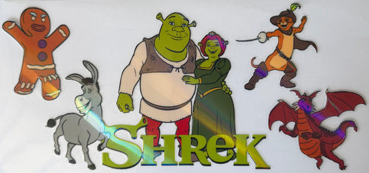 16oz UV DTF Libbey Wrap holographic shrek and friends #184