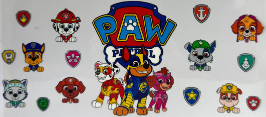 16oz UV DTF Libbey Wrap Paw Patrol Friends #a31