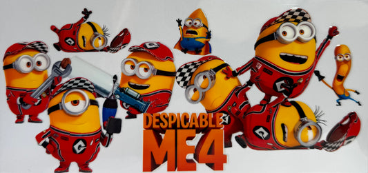 16oz UV DTF Libbey Wrap despicable me 4 minions racing #684