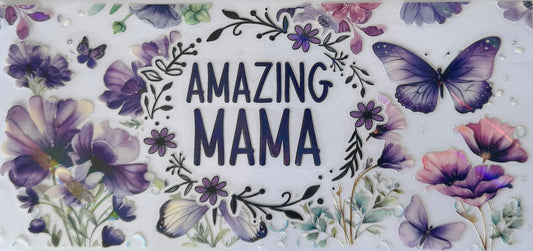 16oz UV DTF Libbey Wrap holographic amazing mama flowers Mothers Day #39