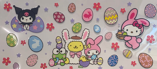 16oz UV DTF Libbey Wrap Easter Kuromi hello Kitty #232