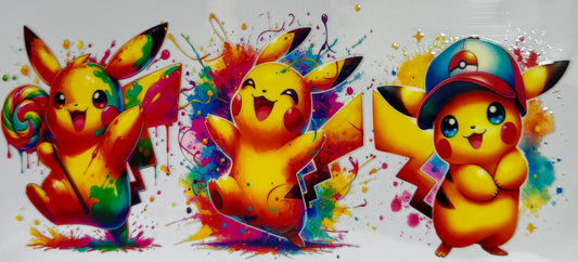 16oz UV DTF Libbey Wrap Rainbow pokemon #a61