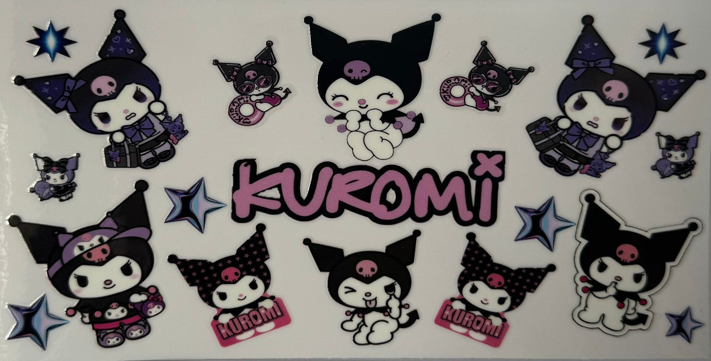 16oz UV DTF Libbey Wrap Kuromi Stars #W187