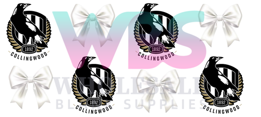 16oz UV DTF Libbey Wrap AFL collingwood bow #a400