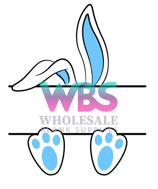 Easter Decal Bunny Ears Blank BLUE | Insert Name #E14