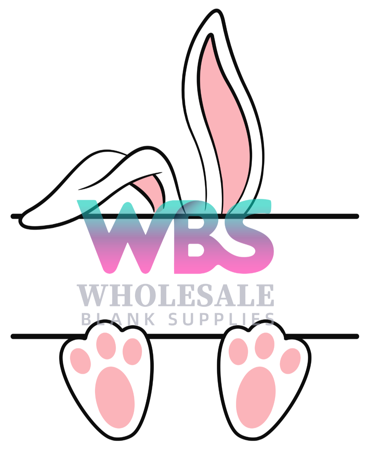 Easter Decal Bunny Ears Blank PINK | Insert Name #E15