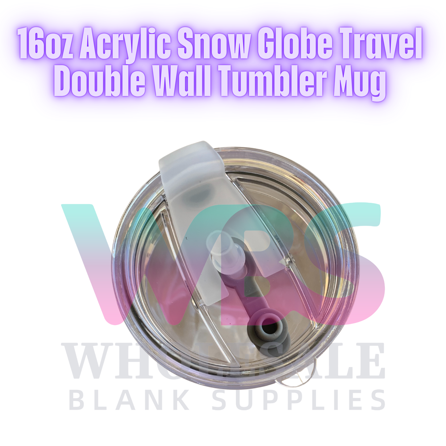 16oz Acrylic Snow Globe Travel Double Wall Tumbler Mug ( Pre Drill + Plug)
