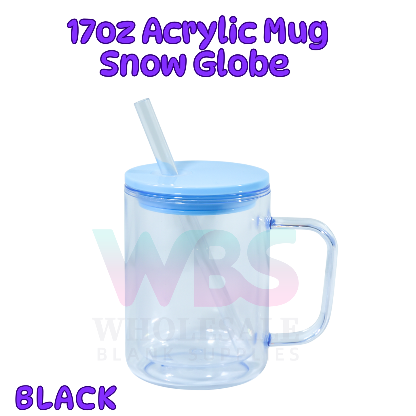 🌈 ACRYLIC 17oz Snow Globe Mug 💦 Colour Lid EOFY
