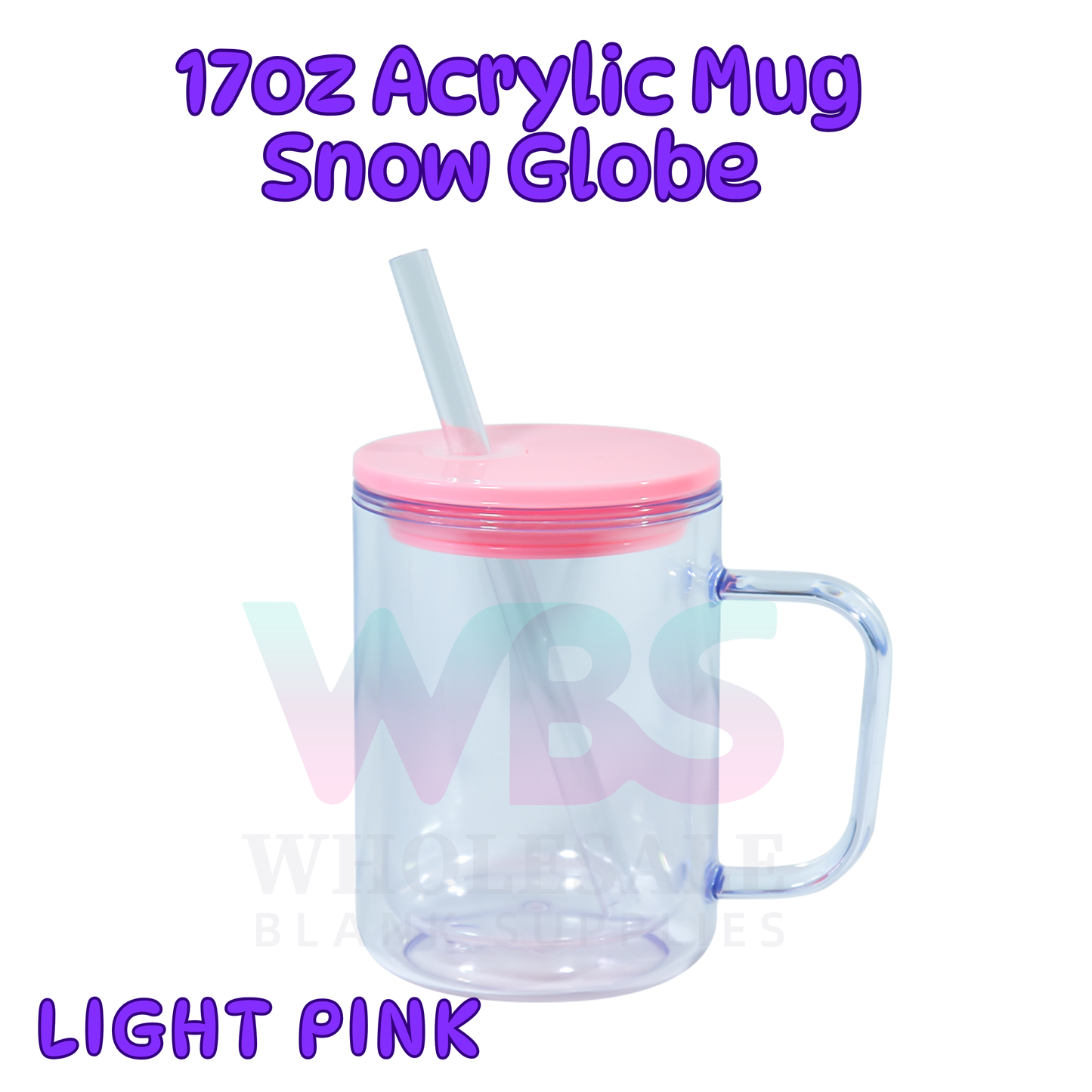 🌈 ACRYLIC 17oz Snow Globe Mug 💦 Colour Lid EOFY