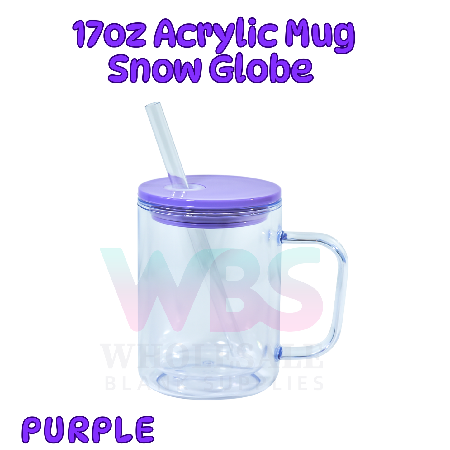 🌈 ACRYLIC 17oz Snow Globe Mug 💦 Colour Lid EOFY