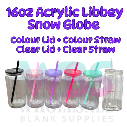 🌈 ACRYLIC 16oz Libbey Snow Globe Cup 💦