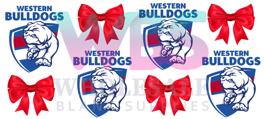 16oz UV DTF Libbey Wrap AFL western bulldogs bows #a361