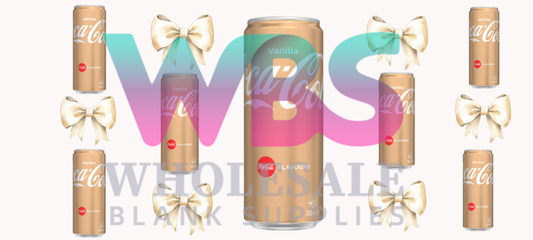 16oz UV DTF Libbey Wrap –  Coke VANILLA Coca Cola Can white Bow #187