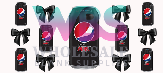 16oz UV DTF Libbey Wrap – black bow Pepsi Max #109