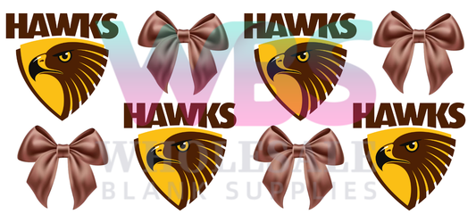 16oz UV DTF Libbey Wrap AFL Hawks BOWS #A371