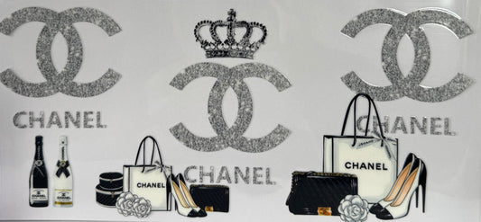16oz UV DTF Libbey Wrap Chanel, silver  #281