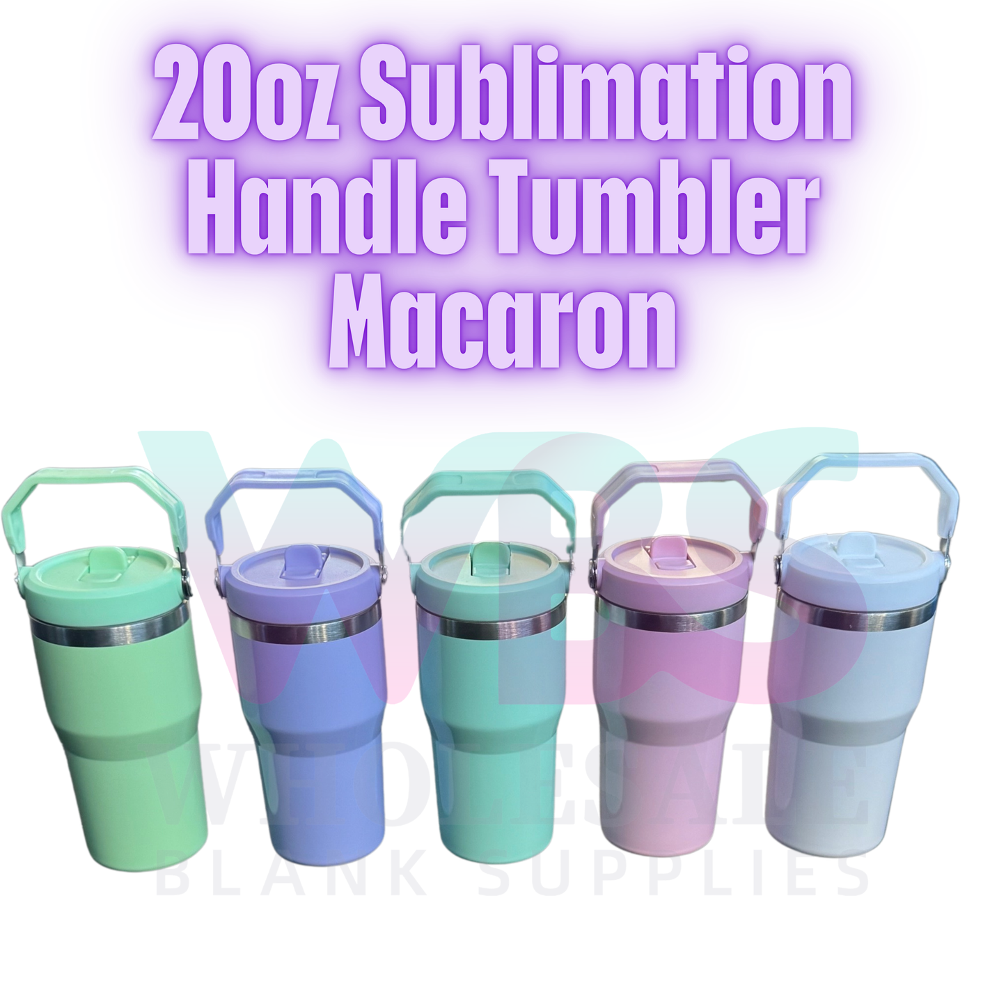 20oz Sublimation Handle Tumbler Macaron