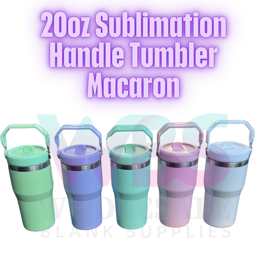 20oz Sublimation Handle Tumbler Macaron